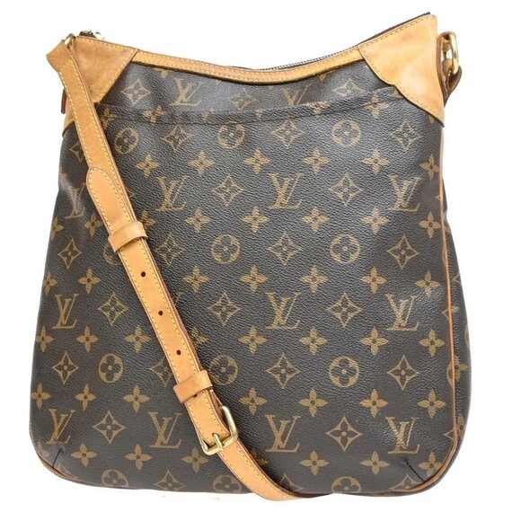 LOUIS VUITTON Odeon MM Shoulder Bag Monogram Leather Brown France - Picture 1 of 16